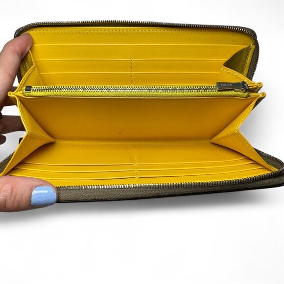 CELINE Leather Zip Around Long Wallet - Brown - Picture 6 of 15